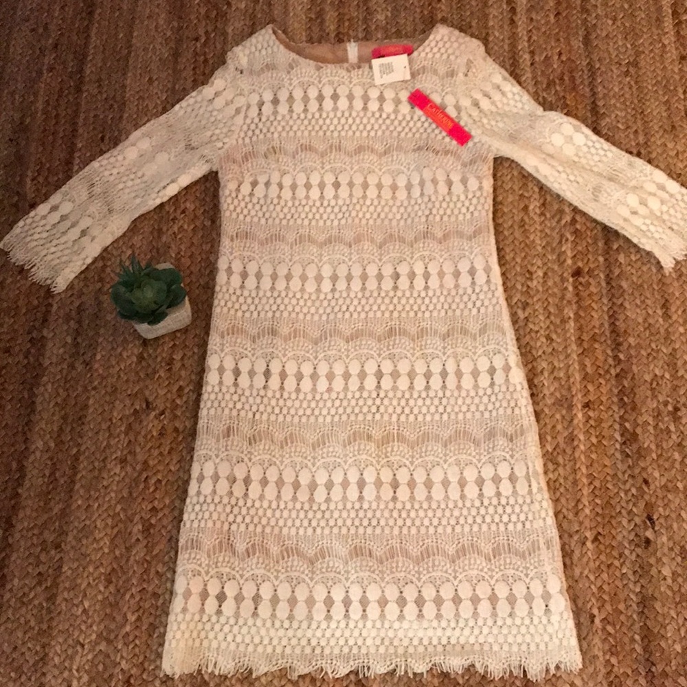 White lace dress.